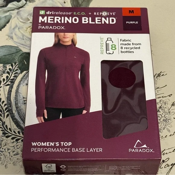 Paradox Deep Purple Merino Blend Long Sleeve Top - Picture 4 of 5